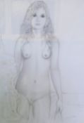 DAVID WILDE (1918-1978) PENCIL DRAWING ""Kitty, Beach Maiden"" Signed  14 ½"" x 10 ¼"" (36.8cm x