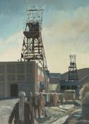 ROGER HAMPSON (1925 - 1996) OIL PAINTING ON BOARD `Tower Colliery, Maerdi` signed lower right and