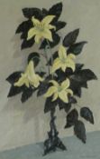 IAIN MACNAB (MODERN) OIL PAINTING ON BOARD ""Flowering Plant"" Signed 29 ½"" x 19 ½"" (75cm x 49.