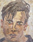 ATTRIBUTED TO ADRIAN JOHNSON IMPASTO OIL ON BOARD Male portrait Unsigned  19 ½"" x 15 ½"" (49.5cm x