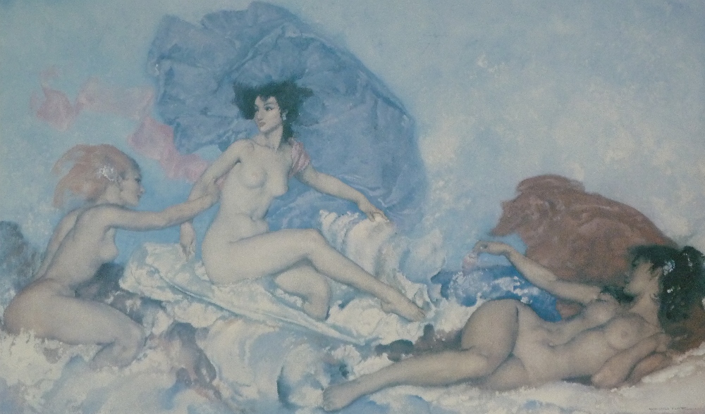 SIR WILLIAM RUSSELL FLINT LIMITED EDITION COLOUR PRINT  `Rococo Aphrodite` (53/850)  16"" x 26"" (