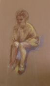 CONOLLY PASTEL ON BUFF PAPER Woman seated Signed 20"" x 12"" (51 x 30.5cm)