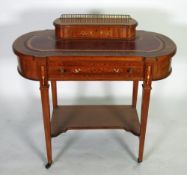 GOOD QUANTITY EDWARDIAN MAHOGANY AND MARQUETRY INLAID LADY`S WRITING TABLE, in the Louis XVI taste,