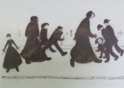 L.S LOWRY (1887-1976) LIMITED EDITION PRINT ""On A Promenade"" 417/750 11 ½"" x 16"" (29.2cm x 40.