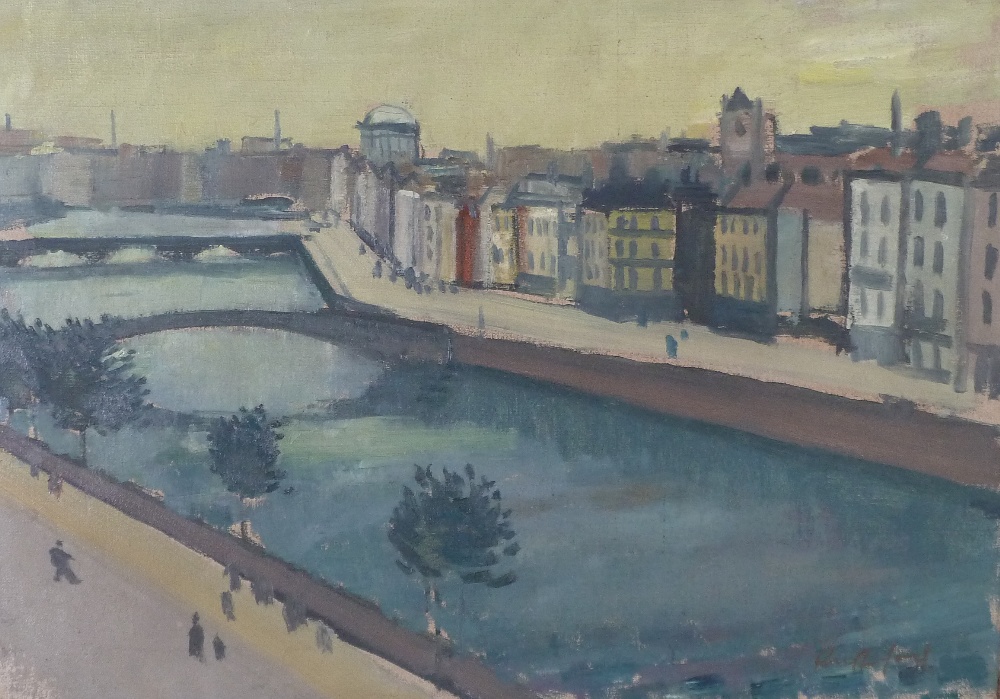 HARRY RUTHERFORD (1903-1985) OIL PAINTING ON CANVAS `Paris and the Seine` signed lower right, No.