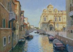 BOB RICHARDSON PASTEL DRAWING Venetian canal scene Signed  17"" x 23 ½"" (43.2cm x 59.7cm)