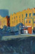 ?PAUL BASSINGTHWAIGHTE (B.1963)  OIL ON ARTIST BOARD  ""Deansgate Corner"" Signed to label verso 23