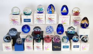 APPROX 42 MODERN CAITHNESS AND OTHER GLASS PAPERWEIGHTS, the majority in boxes, TOGETHER WITH