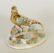 CROWN STAFFORDSHIRE `GOLDEN PHEASANT` CHINA GROUP by J.T. Jones, painted in colours and gilt and