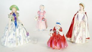 FOUR ROYAL DOULTON  CHINA FIGURES `Easter Day` (No. HN number but probably HN 1976), 7 1/4"" (18.