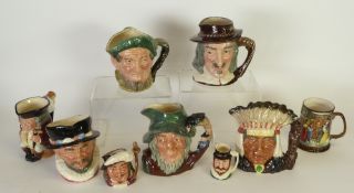 FIVE ROYAL DOULTON CHARACTER JUGS, viz `Auld Mac`, `North American Indian`, `Isaak Walton`, `Rip