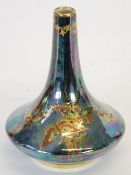 FIELDING`S `ROYAL LUSTINE` POTTERY VASE, of compressed form  with tall tapering neck, decorated in