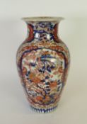 JAPANESE LATE MEIJI PERIOD LARGE IMARI PORCELAIN VASE, oviform with waisted neck, decorated with