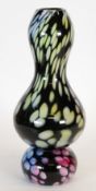 KODA BODA `CHLOE` COLOURED GLASS CASED VASE by Ludvig Lofgren, of pedestal double gourd form,