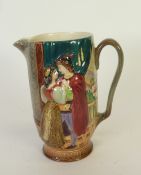 A JOHN BESWICK MOULDED AND POLYCHROMED ROMEO AND JULIET JUG, printed mark and impressed number