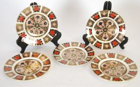 SET OF FIVE MODERN ROYAL CROWN DERBY JAPAN PATTERN (1128) CHINA SIDE PLATES, printed marks, 6 1/4""