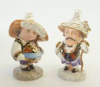 A PAIR OF ROYAL CROWN DERBY LIMITED EDITION CHINA MANSION HOUSE DWARFS, to commemorate Queen