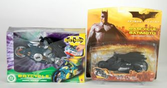 MATTEL BATMAN MINT AND BOXED BATCYCLE AND FIGURE WITH REV N` GO ACTION, in window box (Good) and a