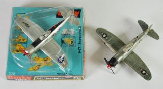 DINKY TOYS BOXED AMERICAN P47 THUNDERBOLT MODEL No. 734 repainted and altered decals, bubble pack