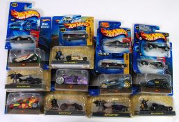 SIX MATTEL BATMAN `HOTWHEELS` SERIES MINT  AND BOXED HERO CYCLES, on card under bubble pack, SIX