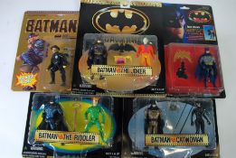 THREE MINT AND BOXED `BATMAN MOVIE COLLECTION` TWO FIGURE SETS on card under bubble pack viz