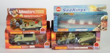 MATCHBOX `ADVENTURE 2000`, WINDOW BOXES No. K-2001 Raider command, K-2002 Flight hunter, F-2004