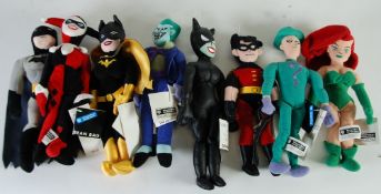 SET OF EIGHT UNBOXED WARNER BROS. `BEAN BAG` SOFT FABRIC BATMAN RELATED FIGURES includes, Batman,