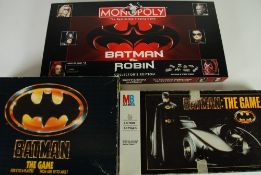 GAMES - MONOPOLY `Batman and Robin` Collectors Edition, MILTON BRADLEY Batman The Game (sellotape