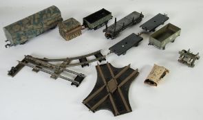 HORNBY BASSET LOWKE `O` GAUGE WAGON AND TRUCKS, and large box of `O` C/w track, points etc... -