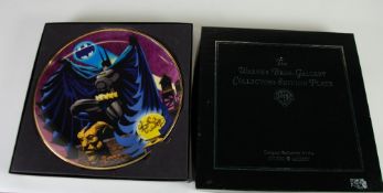 WARNER BROS. COLLECTORS 10"" DIAMETER PLATE No. 2371, c.1999 `The Dark Protector of Gotham City`, (