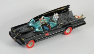 CORGI BATMOBILE with Batman and Robin figures - Rare 1st Version with red tyres and gold trailer
