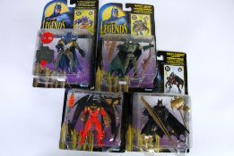 FOUR KENNER `LEGENDS OF BATMAN`  MINT AND BOXED FIGURES on card under bubble pack viz `Batman