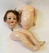 HEUBACH KOPPELSDORG - GERMANY EARLY 20th CENTURY BISQUE SWIVEL HEADED DOLL NO 3427 having sleeping