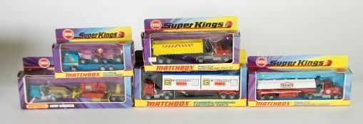 FIVE MINT AND BOXED MATCHBOX `NEW SUPER KINGS` MODEL VEHICLES viz K-16 Texaco Articulated Tanker,