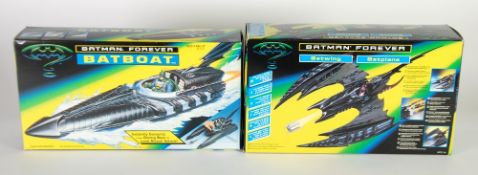 KENNER `BATMAN FOREVER` BATBOAT AND BATPLANE (All Mint/Boxes Mint) (2)