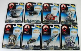 EIGHT KENNER MINI SIZE `THE NEW BATMAN` SERIES MINT AND BOXED DIECAST FIGURES, on card under bubble