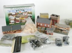 `OO` BUILDINGS BY HOLA (W. Germ) Quick Built, 2 rail track, trees, flock, railings etc.  and