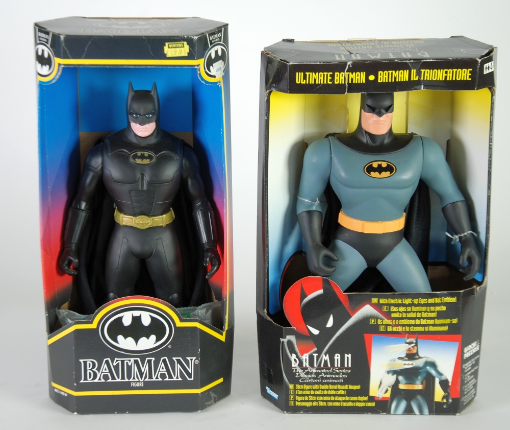 2 x KENNER MINT IN DISPLAY BOX -  black suited 14"" BATMAN FIGURE, `Animated Series`, 14"" BATMAN