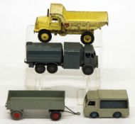 DINKY TOYS  - 642 RAF Pressure Refueller. (Lt. Blue). (Fair-chipped), 965  Euclid Dump Trunk (