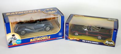 CORGI 1940`s `DC COMICS` 9"" long metallic diecast SPORTS CAR (Mint/Window Box Mint), MATTEL `