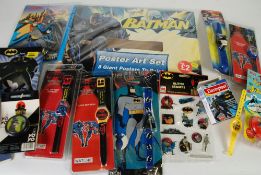 MISC BATMAN RELATED ITEMS MINT AND BOXED TO INCLUDE five wrist watches, two YO YO`s, projector pen,