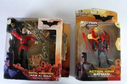 MATTEL `BATMAN BEGINS` TOTAL CONTROL MINT AND BOXED FIGURE RA`s AL GHUL, in window box, edges