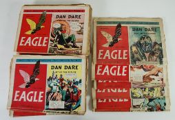 EAGLE COMIC VOL 1, No. 7. May 1950 to No. 52 April 1951 - 46 copies, all folded in half (Good -