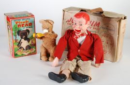 `JOLLY JIM` VENTRILOQUIST DOLL - Unknown make - UK ?, standing some 2` tall - cloth padded body