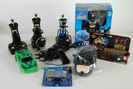 FUSION TOYS `JUSTICE LEAGUE` FLYING BATMAN (Mint/Box Mint), CHEETAH BATMAN JOYSTICKS x 3 (no