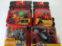 FOUR KENNER `BATMAN AND ROBIN` MINT AND BOXED FIGURES, on card under bubble pack viz `Heat Scan