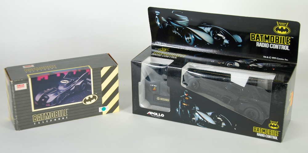 APOLLO (Japan 1991) RADIO CONTROLLED 9"" long BLACK BATMOBILE AND TELE CONCEPT, 9"" long BLACK