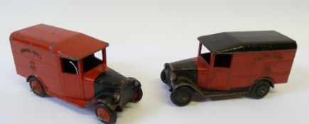 DINKY 34B ROYAL MAIL VANS 1946 VERSION, red/black bonnet and roof, black wheels, open rear