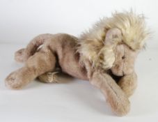 MERRYTHOUGHT - LARGE PLUSH LION - nose to tail end 3`6"" long with tummy zip to padded lined