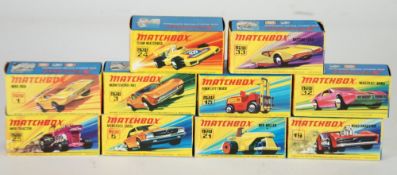 TEN MATCHBOX MINT AND BOXED `SUPERFAST` MODEL VEHICLES, viz 1f Mod Rod, 3d Monteverdi Hai, 6e